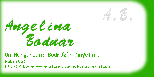 angelina bodnar business card